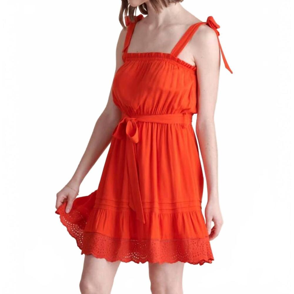 NEW ALLIE ROSE tie strap dress in coral red